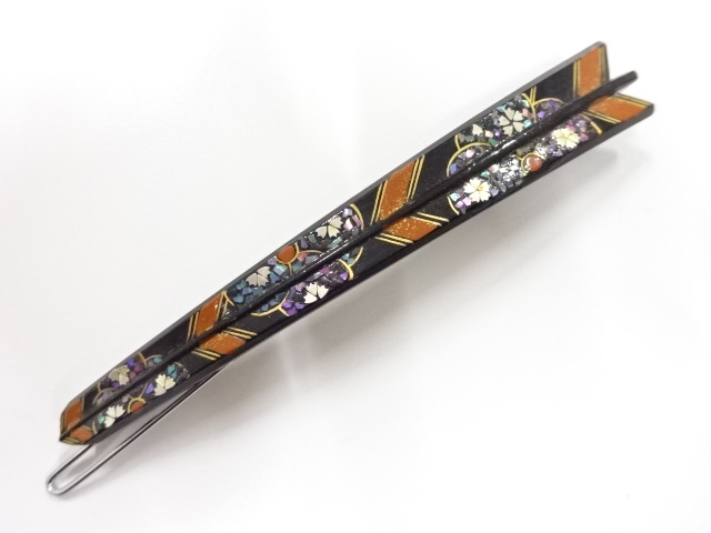 アンティーク　本鼈甲　蒔絵　螺鈿　髪留め